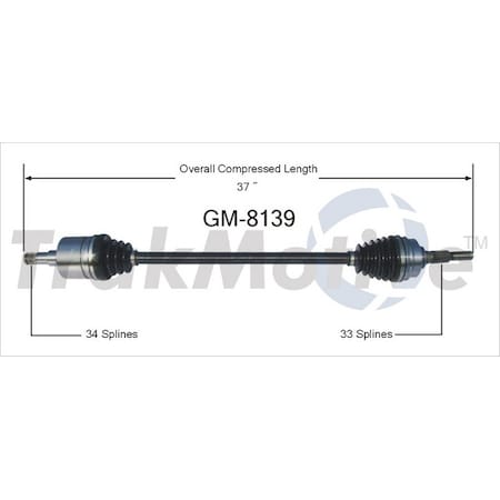 Surtrack Axle Cv Axle Shaft, Gm-8139 GM-8139